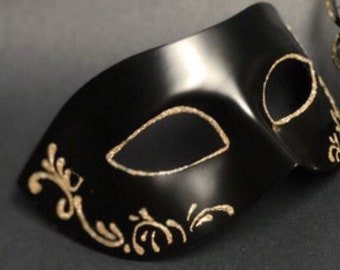 nero e bronzo con dettaglio fiore di Carnevale Coppia di coppie di suo e lei maschere in oro Accessori Ottica e occhiali da sole 