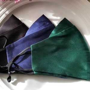 Mulberry Silk Face Mask 100% Pure Silk Mask 3 SIZES 15 COLORS Nose Wire Chin Guard