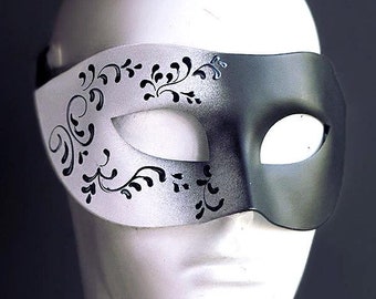 Black White Masquerade Mask Mens yin yan mask Black Mask for men Masquerade ball Venetian Mask Masked ball Halloween mask mens masked Ball