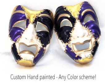Venetian Full Face Comedy & Tragedy Theater Masquerade Mask