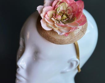 Vintage 1960s Pink Flowers Hat Floral Circlet Spring Wedding  display picture 1