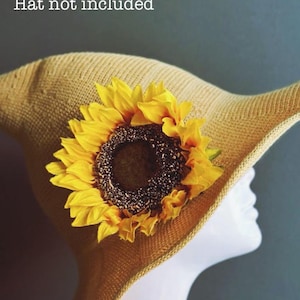 Sunflower hat Clip Floral Accessory Flower Hair Clip Fascinator Accessory Hat Clip Fascinator Clip Halloween Accessory (CLIP ONLY)