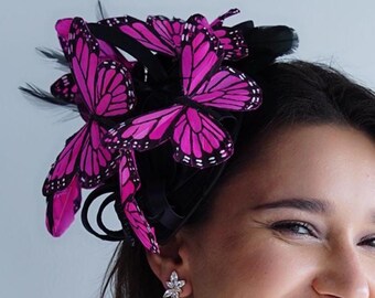 9754 Butterfly Headband Fascinator Hat For Women Girls, Monarch Derby Coucoland Butterfly Fascinator Hat Derby Fascinators Boho  main image 4