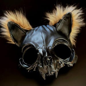 Black Cat Therian Mask Animal Masquerade Mask Furry Mask Halloween Costume Mask Scary Cat Masks LARP Gatto Mask Roleplay Masks Cosplay