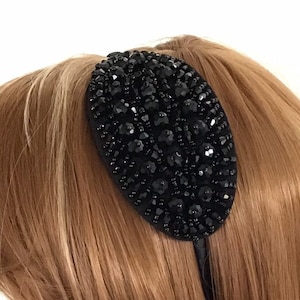 Beaded Headband | Black elegant Headpiece | Black Bead headpiece | elegant hair accessories women