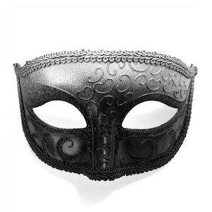 Silver Ombre Mens Masquerade Mask, Mens Venetian Mask, Masquerade Ball Mask, Unisex Face Mask, Black Mens Mask