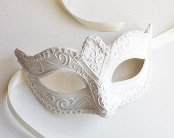 White Mens Halloween Mask Mens Masquerade Mask Custom Colored