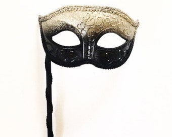 masquerade mask men, Mens handheld Stick Masks, prom wedding birthday