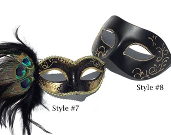Black Gold masquerade masks couples Party Masks Masquerade Mask Set, Men Women masks