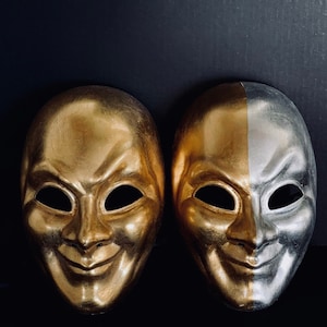 Masquerade Masks DIY men Joker Mask venetian mask Commedia dell&#39;Arte Theater Masks Comedy Mask Full face Masks