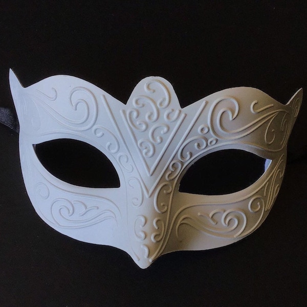 DIY masquerade masks - white primer only Blank mask base - bulk masquerade masks white masquerade mask men women children