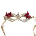 Gold lace mask l women masquerade mask l Masquerade Mask l red butterfly Mask l birthday holiday New Year party mask