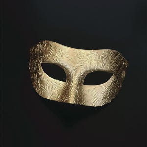 Mens Gold Textured Masquerade Masks, Renaissance Mens Gold Mask, Venetian Masquerade Ball Mask Men, Prom Mask, Masquerade Ball Mask