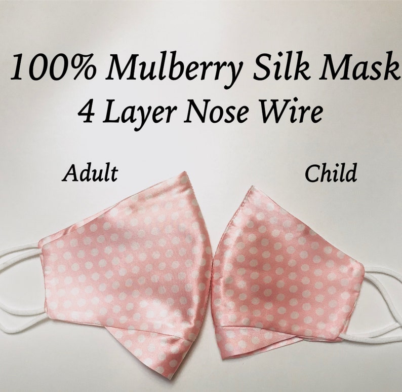 Mulberry Silk Masks 4 layer Nose wire 100% SILK Mask Women's LUXURY SILK Face Mask More Colors image 7