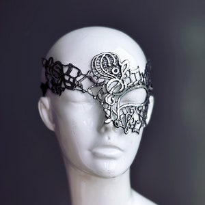 Womens Blue Lace Masquerade Mask, Venetian Music Note Mask, Masquerade Party, Masked Ball, Masquerade Gala, Prom Mask, Wedding Mask image 5