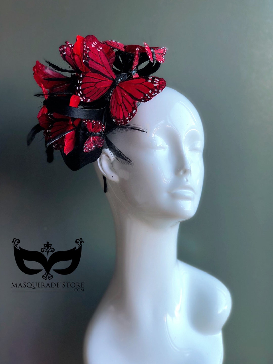 Christmas Headband Adult, Red Christmas Headband, Christmas Fascinator