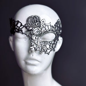 Womens Blue Lace Masquerade Mask, Venetian Music Note Mask, Masquerade Party, Masked Ball, Masquerade Gala, Prom Mask, Wedding Mask image 4