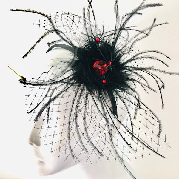 Schwarze Witwe Halloween Kopfschmuck Spinnennetz Kopfschmuck Halloween Fascinator