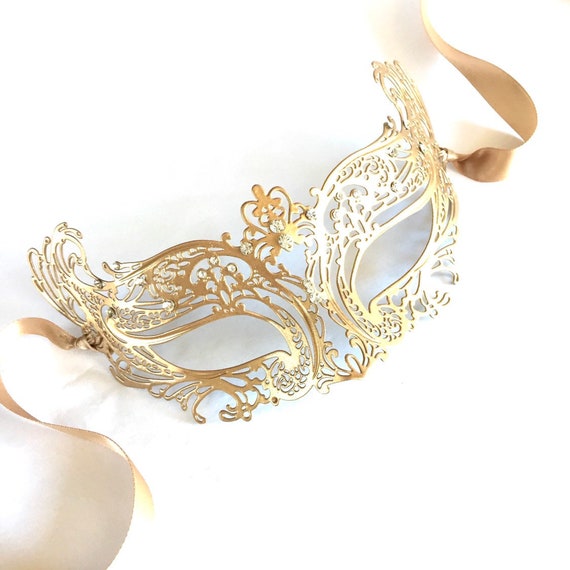 NICUTE Gold Maskerade Maske Schmetterling – Venezianische Halbmaske Mit Glitzer, Für Karneval & Party