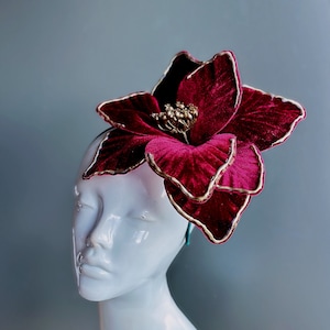 Poinsettia Headband, Christmas Headpiece, Floral Headpiece, Flower Headband, Elegant Headband, Flower Accessory, Flower Hairpiece