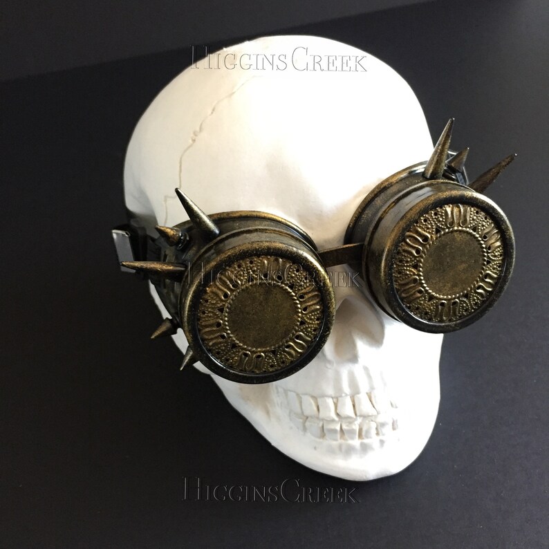 Spike goggle See through Spike goggles with removable embellishing Steampunk Goggles with spikes MORE COLORS steampunk goggles