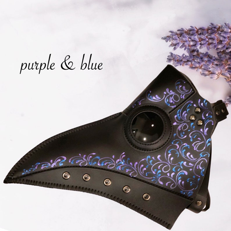 White plague doctor mask Pink filigree plague mask for women and men Bird mask bubonic plague mask victorian plague mask COSPLAY masks image 3