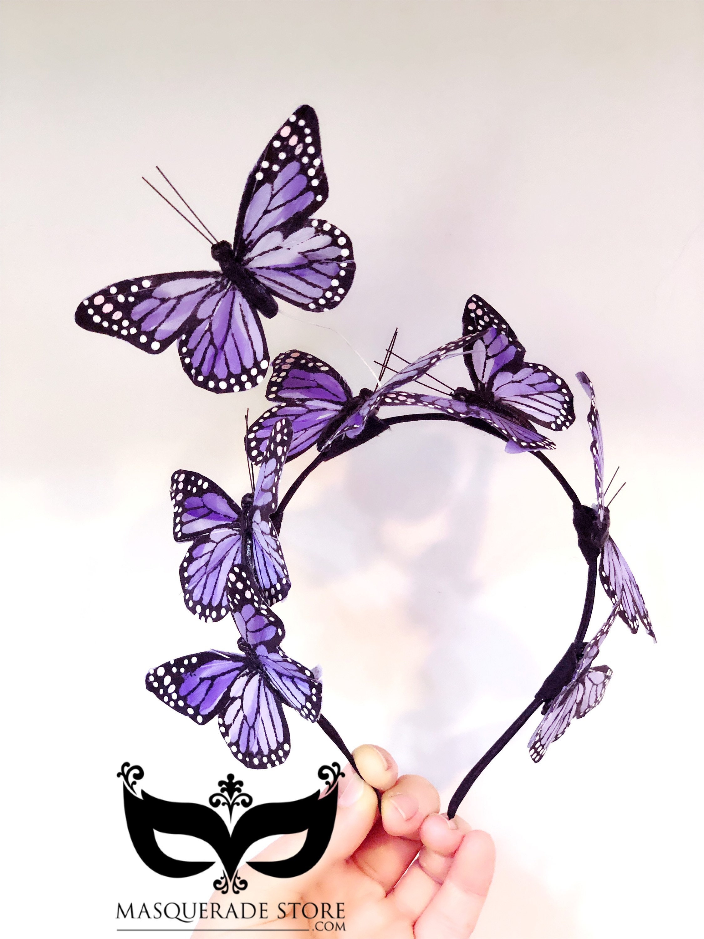 Purple Butterfly Rhinestone Headband Float Like A Butterfly Headband main image 3
