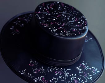 Sombrero de Doctor de la Peste de imitación de cuero negro, sombrero de Halloween para adultos, accesorio de disfraz, sombrero Medico della peste