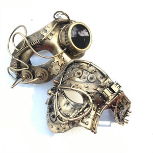 Couples Steampunk Masks Metallic Silver or Gold Steampunk - Etsy