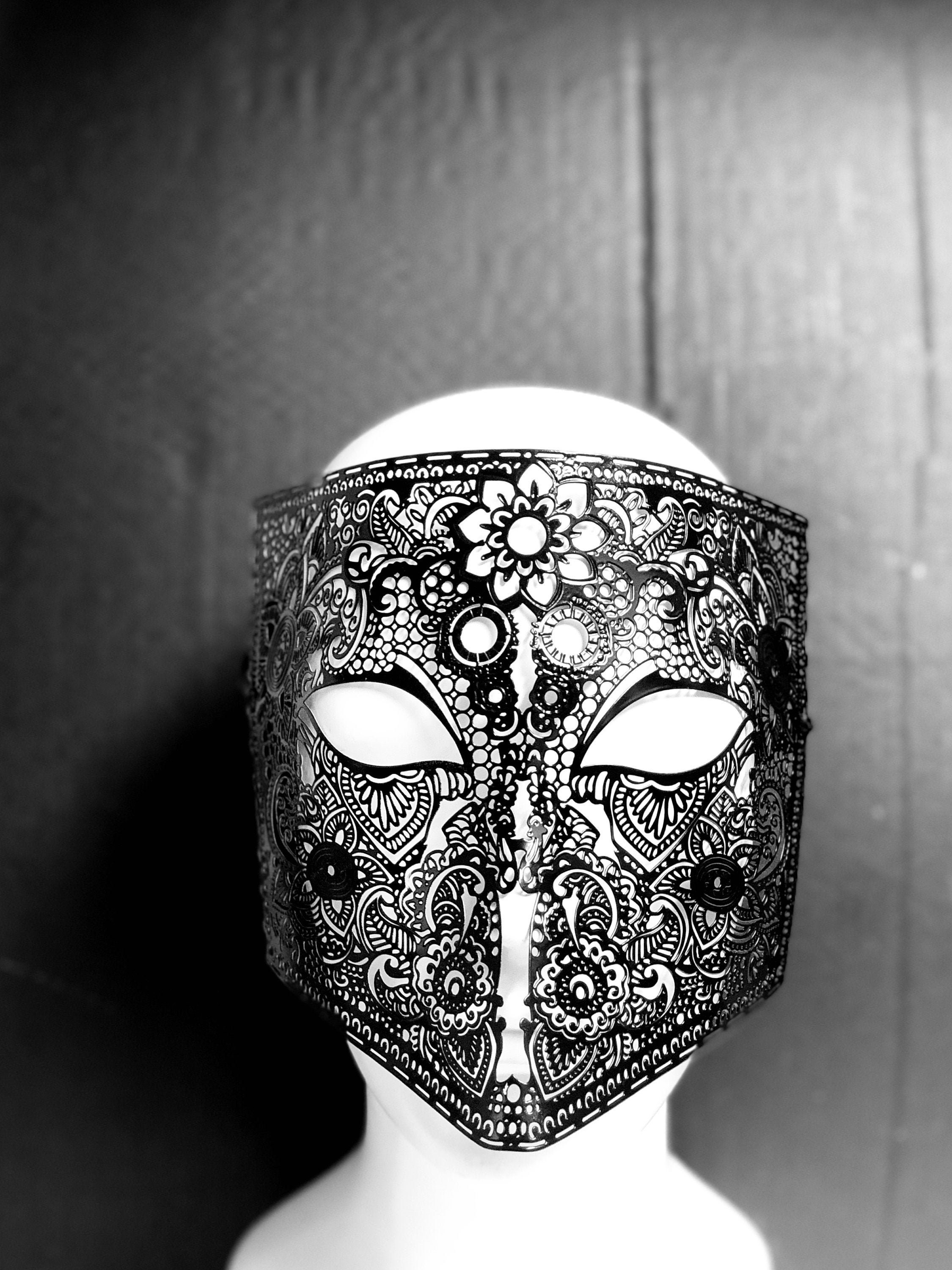 Mens Masquerade Mask Halloween Mask Bauta Mask Full Face Mask Etsy