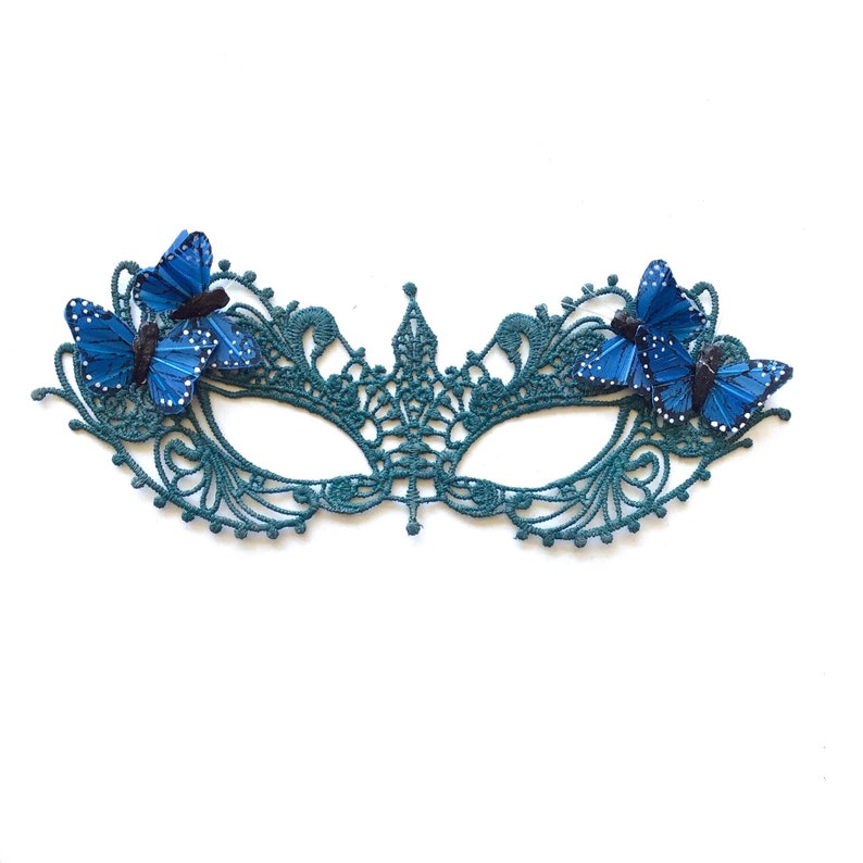 Women's Dark Teal Masquerade Mask Mask With Rhinestones & Etsy