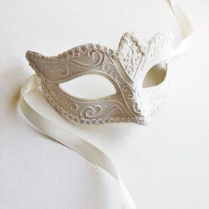 White Mens Halloween Mask Mens Masquerade Mask Custom Colored image 4