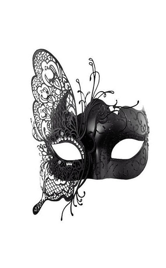 Beautiful Black Glitter Butterfly Women Party Mardi Gras Mask Masquerade Mask