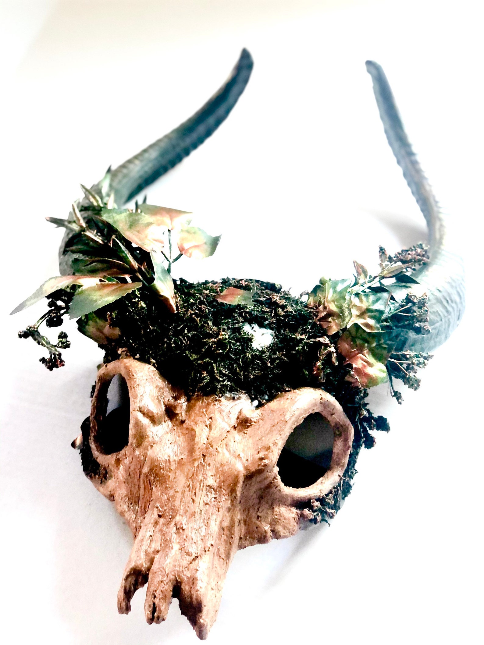 Deer Antler Pagan Ritual Skull Headdress, Samhain Witch Gaelic Festival ...