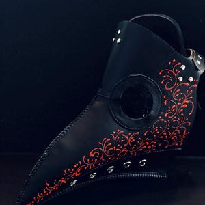 Halloween Costume Plague Doctor Mask Custom Filigree Design for Mask and Hat