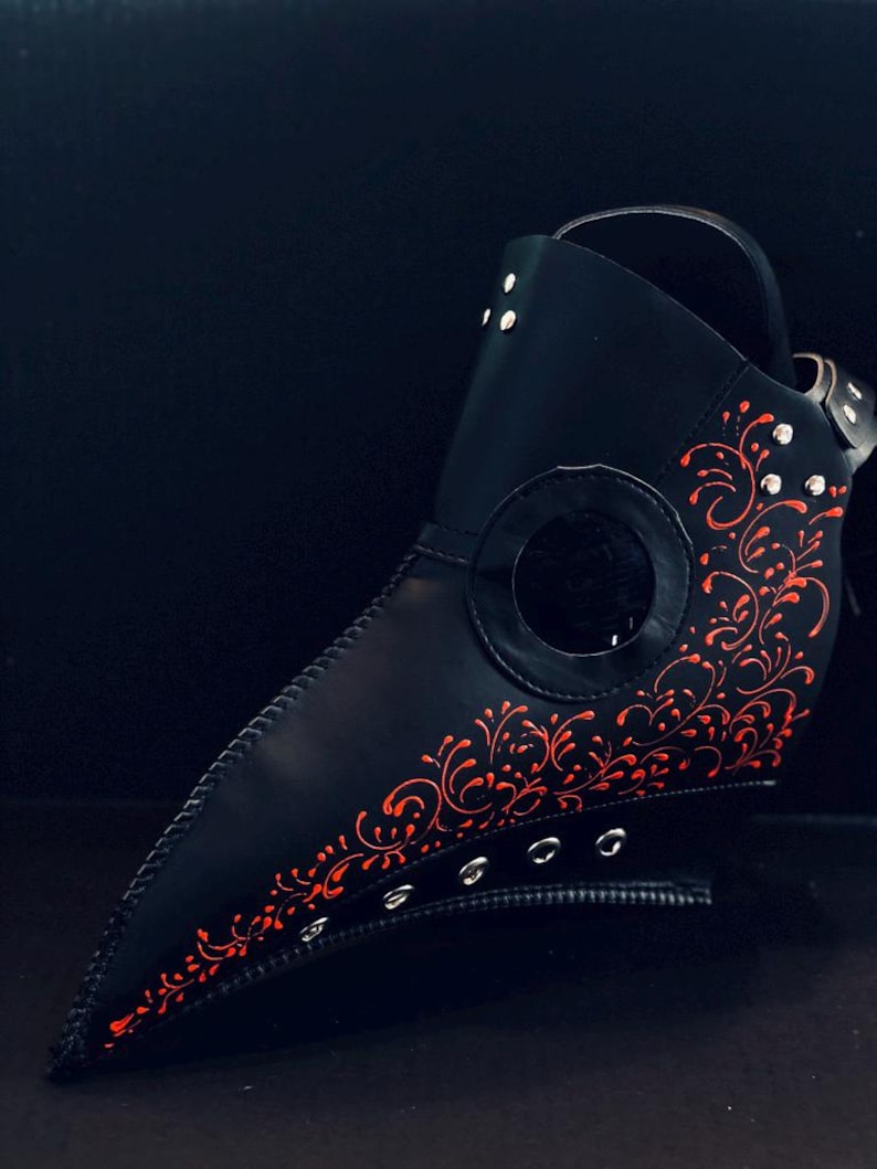Plague doctor mask leather plague mask halloween mask with goggles gears adjustable buckle image 4