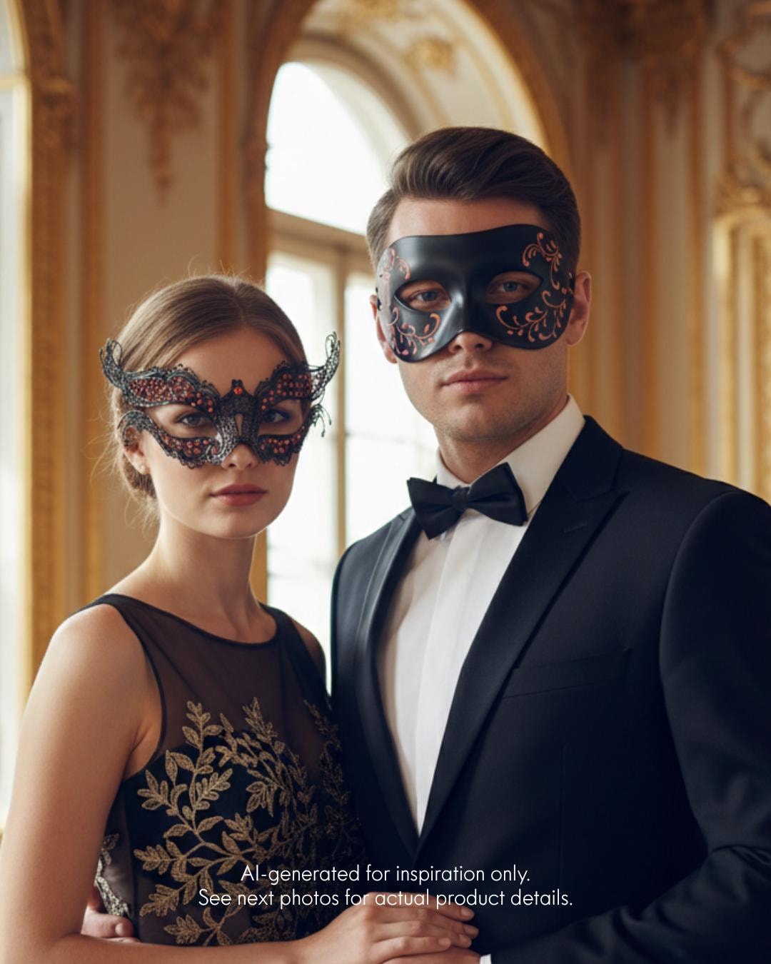 ブラック ベネチアン フィリグリー クリスタル 仮面舞踏会マスク