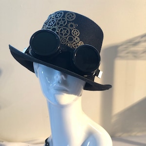 Steampunk Riding Hat, Steampunk Accessories, Steampunk Hat optional Goggles, Steampunk Hats and Headgear, Custom Steampunk Victorian Hat