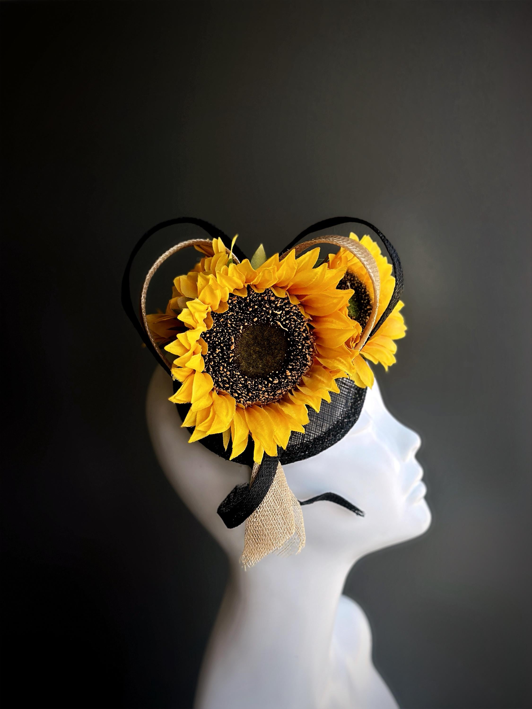Sunflower Fascinator Hat Black Eyed Susan Preakness Stakes  display picture 2