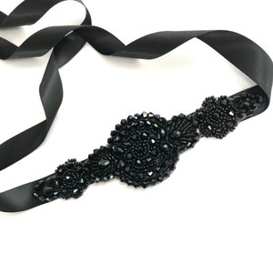 Women black flapper headpiece, great Gatsby flapper headband