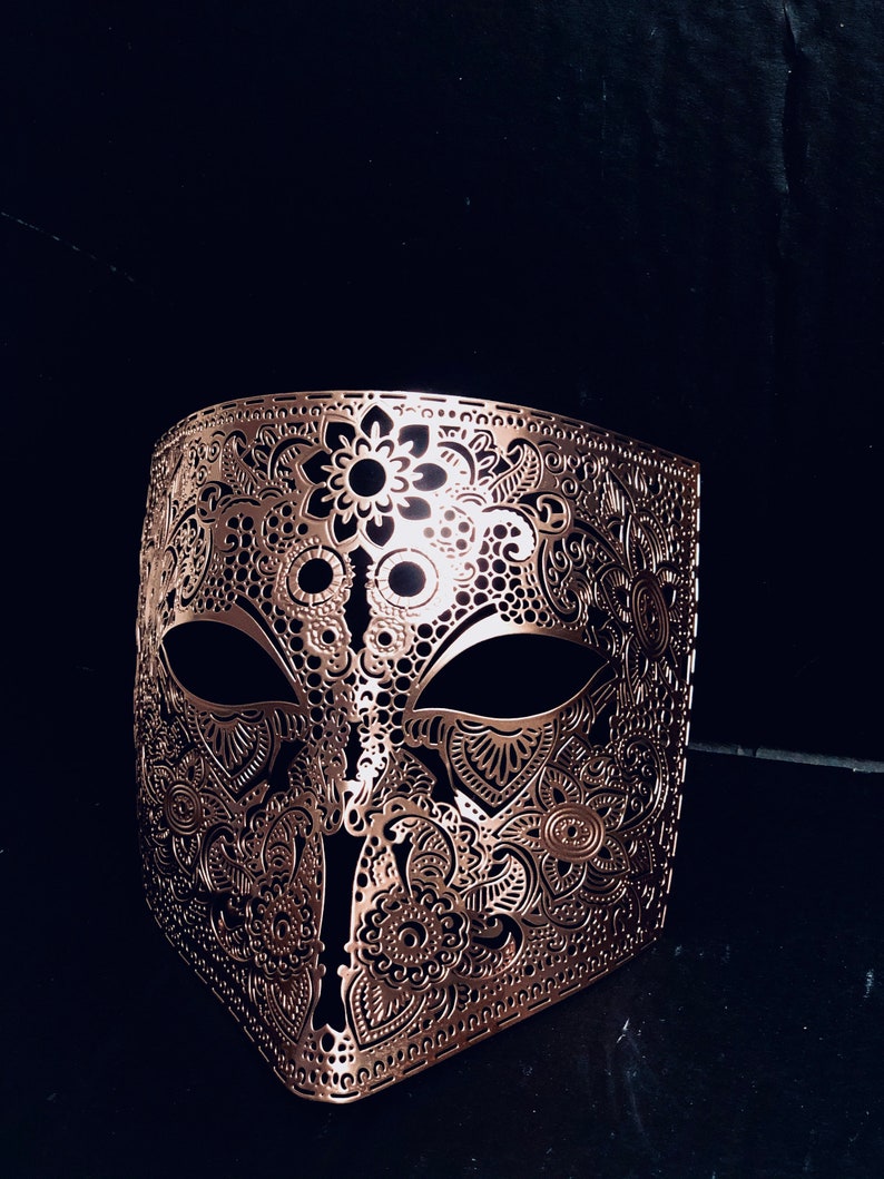 Mens Masquerade Mask Silver Full Face Halloween Mask Bauta Etsy