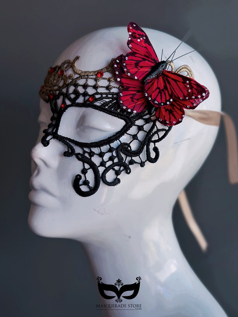 Red Masquerade Mask Women Lace Mask, Masquerade Party Mask, Masquerade ...