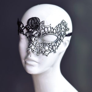Womens Blue Lace Masquerade Mask, Venetian Music Note Mask, Masquerade Party, Masked Ball, Masquerade Gala, Prom Mask, Wedding Mask Silver
