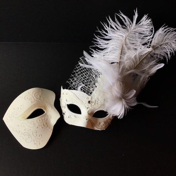 White Ball Mask Masquerade, Bride Accessories