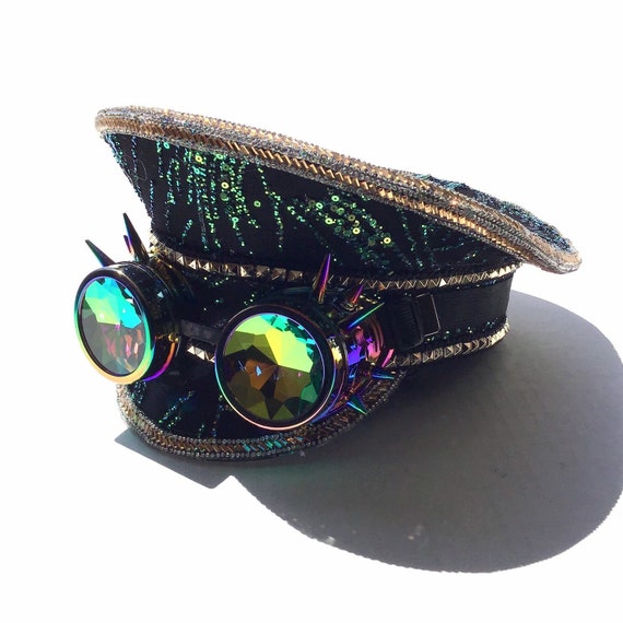 Alien Sequin Captains Hat Green Heads Alien Sequin Captains Hat Green Heads