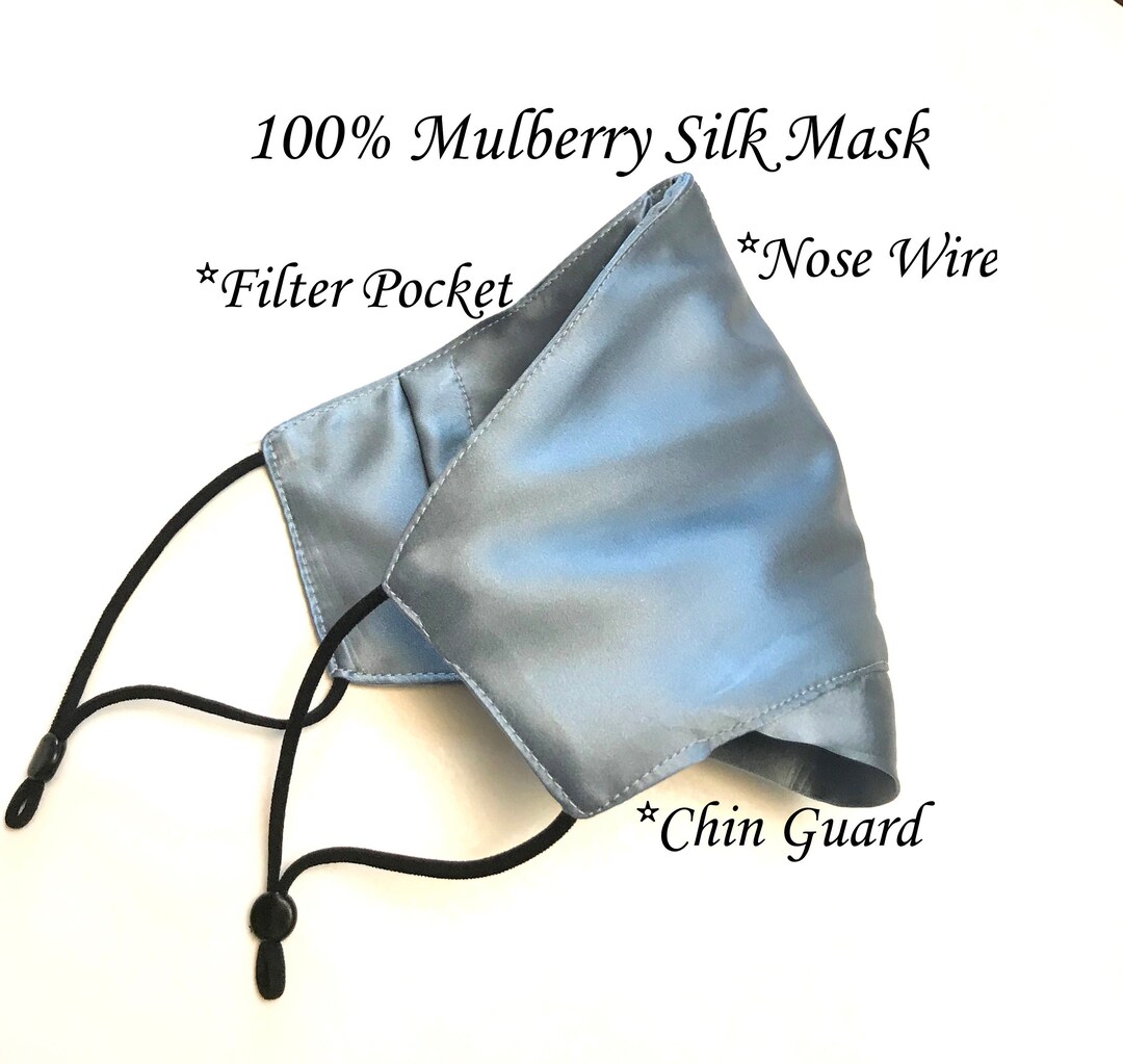 Mulberry Silk Mask Face Mask Filter Pocket Nose Wire Chin Guard