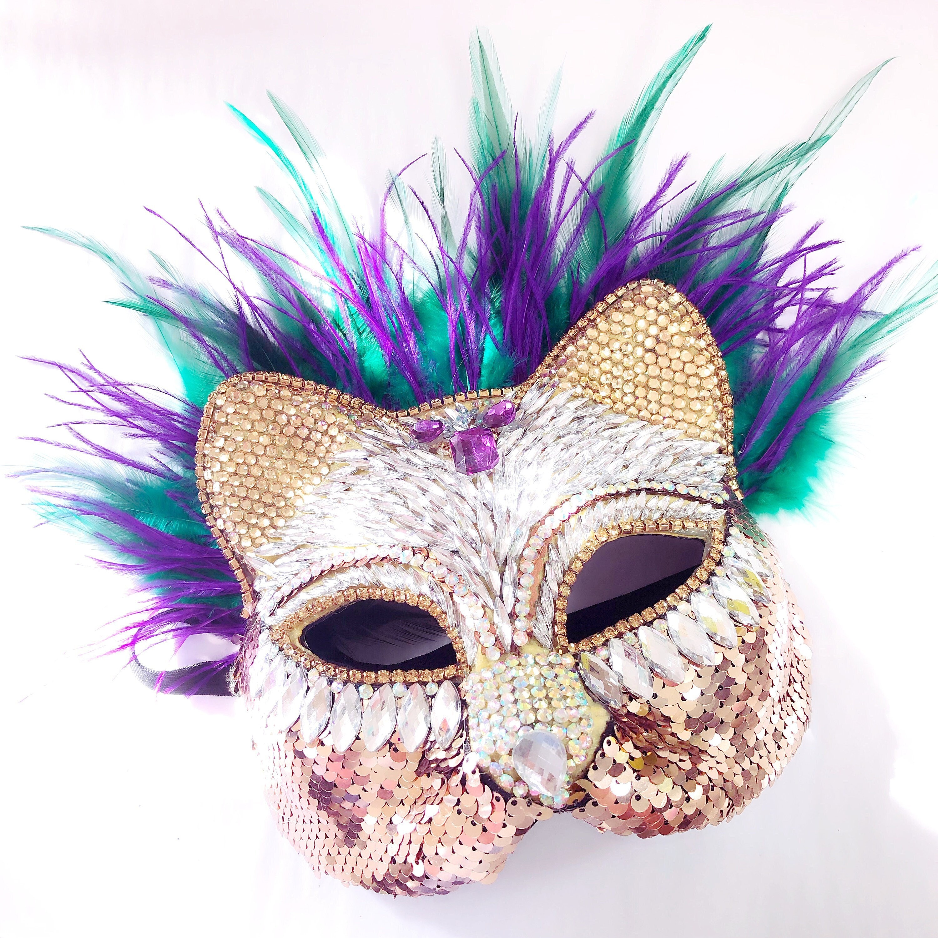 Purple and Blue Monarch Butterfly Masquerade Mask with feather crest, –  Erik's Inspiration