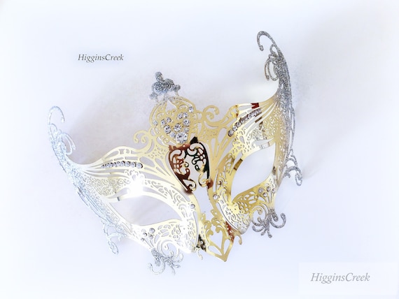 Gold Silver Filigree Masquerade Mask for Women - Etsy