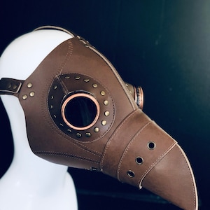 Plague Doctor Mask with Silver Rivets White Faux Leather Steampunk masks  Mask