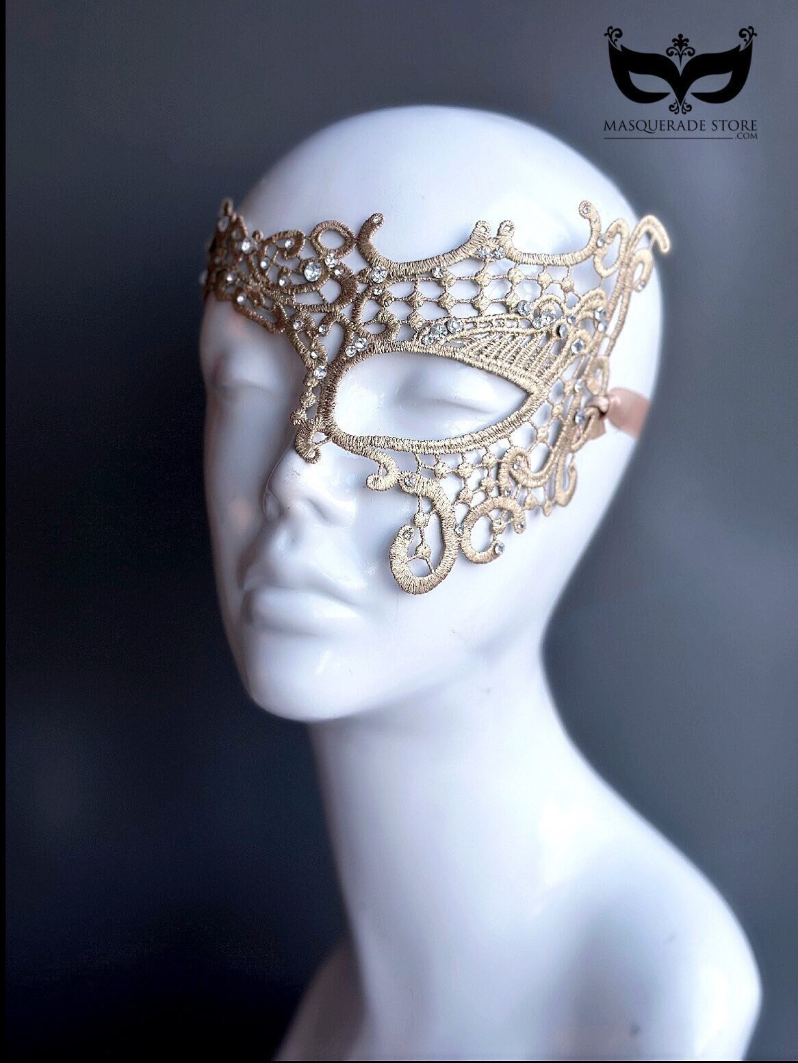 Sexy Masquerade Mask Women - Macrame Lace - Gold With Diamonds - Etsy
